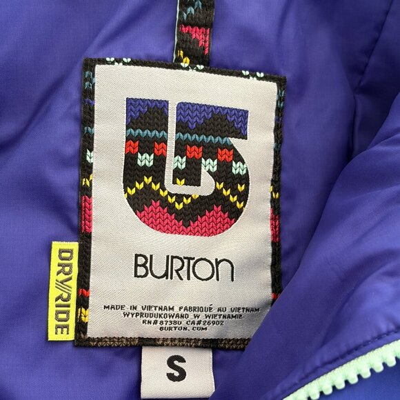 Burton women's Horizon snowboard jacket small blue mint hooded Mountain Dew - Picture 9 of 13
